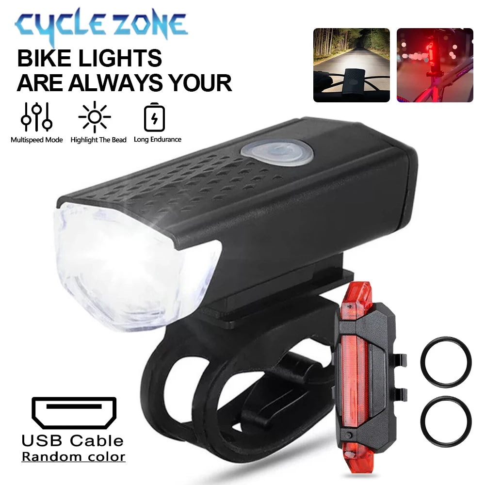 Rechargeable Bike Front/Rear Lamp Set