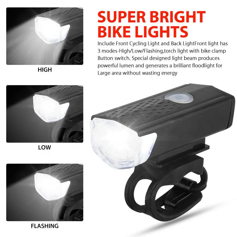 Rechargeable Bike Front/Rear Lamp Set